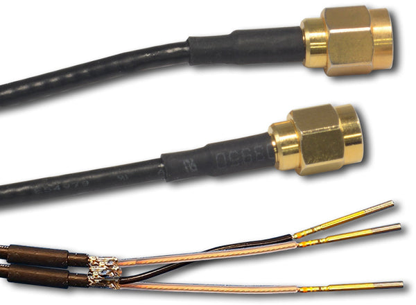 Dual Cable Assembly, 2 x RG-174 50 Ω Coax with SMA plugs and M39029/56-348 Sockets, Length in ft.
