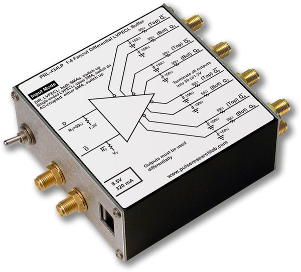PRL-434LP-OEM, 1:4 Differential LVPECL Fanout Buffer/Line Driver, 3.5 GHz, No Power Supply