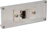 End plate with RJ45/Cat7 panel mount insert and mounting hardware