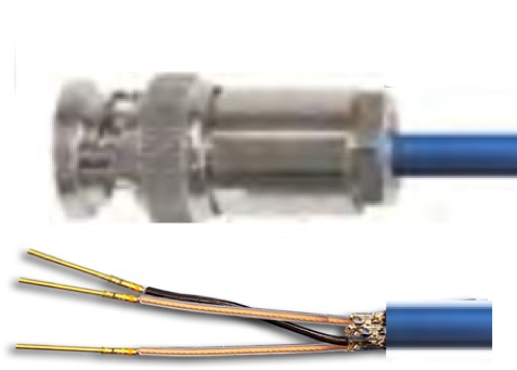 Triax Cable Assembly, TRB/Triax Plug and M39029/58-360 Pins, Length in ft.
