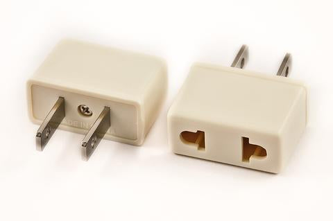 Plug converter, 2 prong US to US/Japan non-polarized