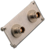 End plate, with 2 Triax jack bulkhead adapters and mounting hardware