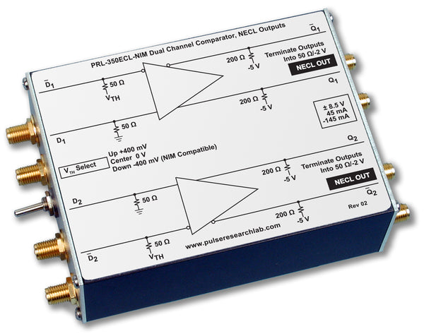 2 Channel Comparator, NECL Outputs, NIM-Compatible Inputs