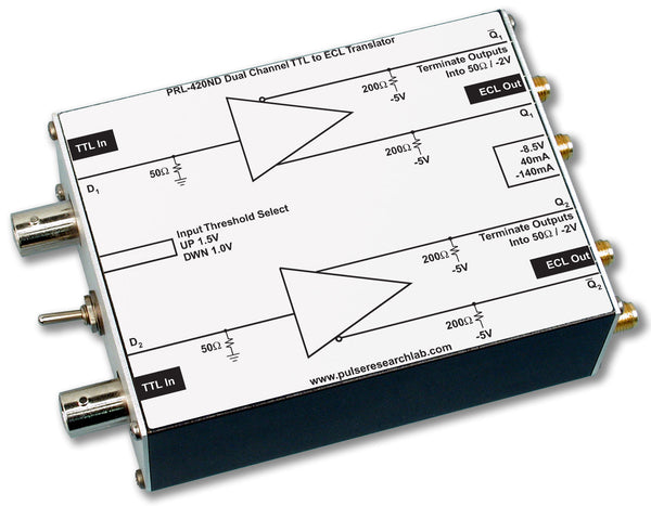 PRL-420ND-OEM, 2 Ch. Translator, TTL to NECL, SMA Output Connectors, No Power Supply