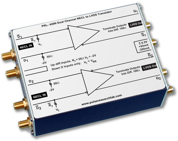 PRL-426N-OEM, 2 Ch. NECL to LVDS Translator, SMA Output Connectors, No Power Supply