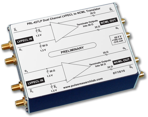 PRL-427LP-OEM, 2 Ch. LVPECL to NCML Level Translator, No Power Supply