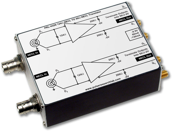 PRL-432N-OEM, 2 Ch. Translator, 124 Ohm to 50 Ohm NECL , No Power Supply