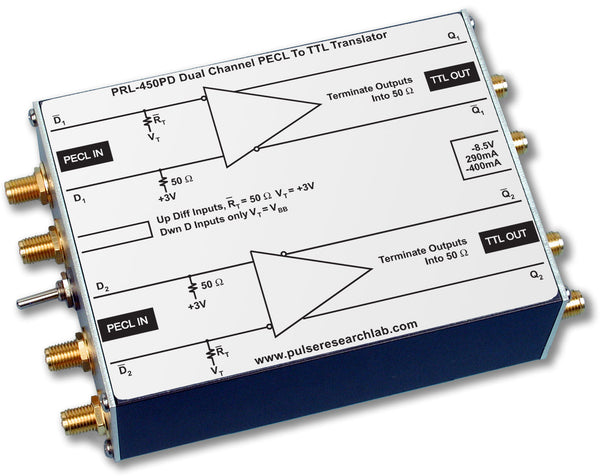 PRL-450PD-OEM, 2 Ch. Translator, PECL to TTL, No Power Supply