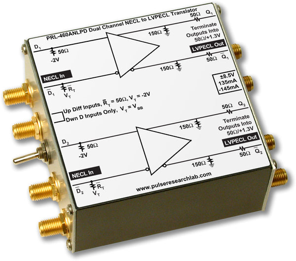 PRL-460ANLPD-OEM, 2 Ch. Translator, NECL to LVPECL, 1.25 GHz, No Power Supply