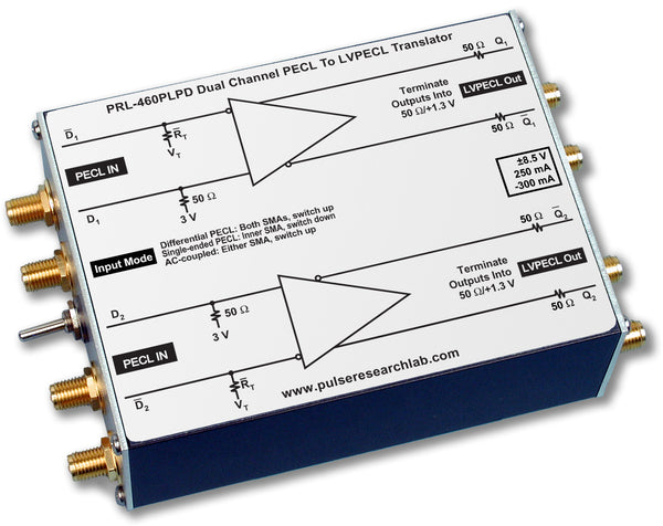 PRL-460PLPD-OEM, 2 Ch. Translator, PECL to LVPECL, No Power Supply