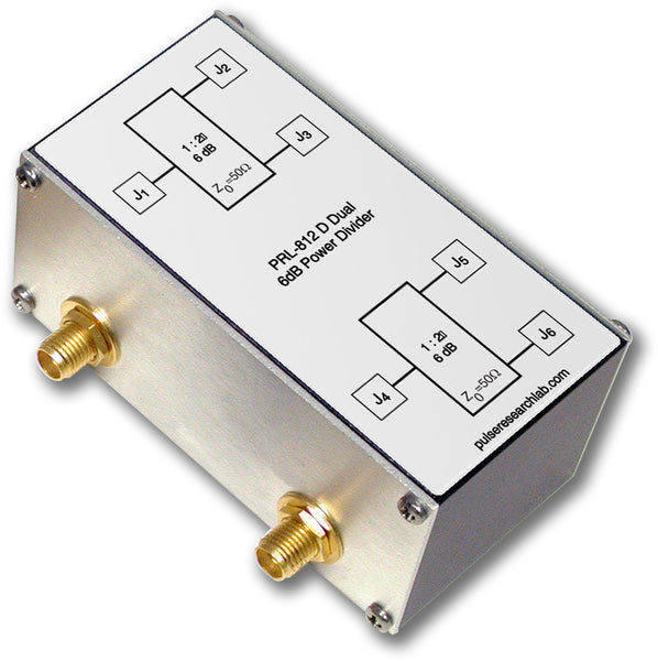 PRL-812D, Dual Channel, 6 dB (1:2) RF Power Splitter, SMA I/O Connectors