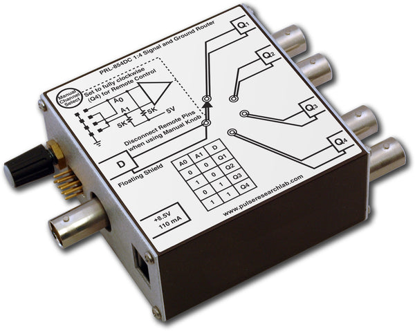 1 x 4 Signal/Ground Router, Manual/Remote control, isolated BNC I/Os